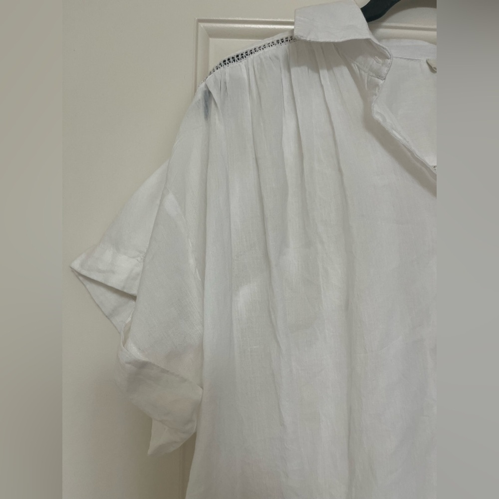 Sundance Tensift Cotton Top Size S Eyelet detail Button-Up oversize BOHO - Picture 4 of 8
